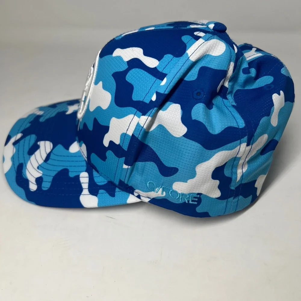 New G/FORE SnapBack Golf Hat Blue Camouflage Ripstop OSFA Cool Mint Limited